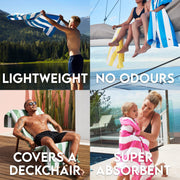 Dock & Bay Quick Dry Beach Towel - Cabana Light - Malibu Pink, Large | Sand-Resistant, Includes Travel Bag, Lightweight & Compact, 100% Recycled DryQ Fabric, Large (160x90cm, 63x35")