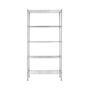 Amazon Basics 5-Shelf Adjustable Heavy Duty Steel Wire Rack, Space Saving Storage Shelving Organizer for Kitchen, Garage, No-Tool Assembly, 350 lbs Weight Capacity, 36" x 14" x 72", Chrome
