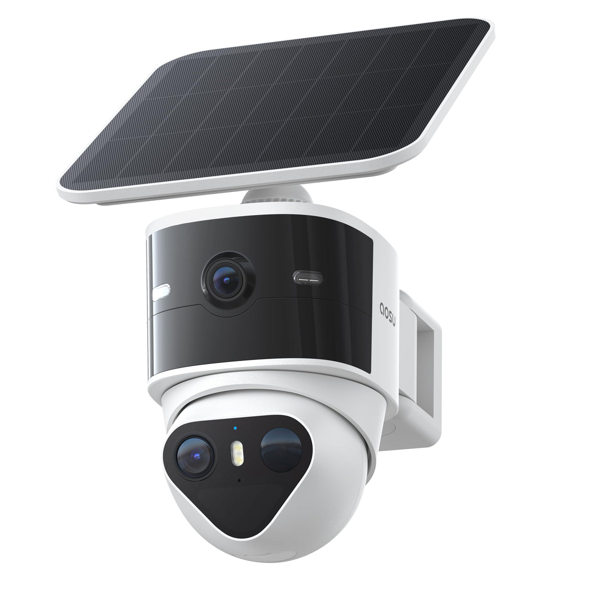 aosu T2 Pro 3K Dual Cam Outdoor Security Camera, Solar Powered, AI Tracking | 170° Wide & 360° PTZ, No Blind Spots, Local Storage ,Full Color Night Vision,AI Human Vehicle Tracking, 8X Zoom