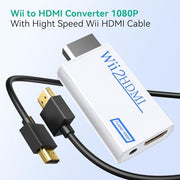 GANA Wii to HDMI Converter, 1080P Wii HDMI Adapter with 3.5mm Audio Jack | Plug and play, supports all Wii display modes, compatible with Wii/Wii U, HDTVs, monitors and projectors