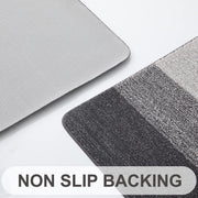 Homaxy Dirt Trapper Door Mats Indoor, 50x80cm, Grey | Machine Washable, Soft Super Absorbent Entrance Rug, Non-slip Floor Mats For Inside, Front Back Door, Pets and Dogs