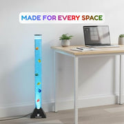 Straame 90cm LED Bubble Fish Lamp, Colour Changing Sensory Lamp, Black Base | 6 artificial fish, adjustable bubble flow, front dial, acrylic tube and UK plug for bedrooms, living rooms & sensory room use