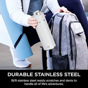 Ninja Thirsti 700ml Water Bottle with Leak-Proof Lid White DW2401EUUKWH | Designed for Carbonated, Hot & Cold Drinks, Ideal for Travel & Sports, Triple Insulated, Stainless Steel Flask