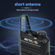 Retevis RT22 Walkie Talkies Long Range Rechargeable with Earpiece (2 Pack) | Slim & Lightweight 2 Way Radio For Camping & Hiking, Pocket-Friendly Antenna, Ready to Use, 10-Hour Battery, USB-C Charging