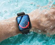 Misxi 2-Pack Waterproof Case for 44mm Apple Watch SE3/SE2/SE/Series 6/5/4 | Cover with 9H Tempered Glass Screen Protector for SE 3/SE 2/SE/Series6/5/4, Anti-Scratch, Matte Black