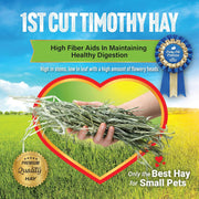 Small Pet Select 1st Cutting Timothy Hay for Rabbits & Guinea Pigs, 2 lb | High Fiber Natural Hay, Grown in USA, Long Coarse Strands for Dental Wear, For Chinchillas, Hamsters, Bunnies & Small Pets