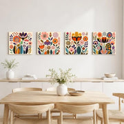 Glyzaen Neutral Olive Tree Framed Canvas Wall Art Set of 4, 30 x 30 cm | Mediterranean Vase Canvas Prints, Beige Botanical Wall Art for Living Room and Bedroom, with Hooks and Hook-and-Loop Strips