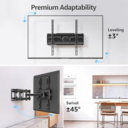 MOUNTUP TV Wall Bracket for Most 26-70 Inch LED, LCD, OLED Flat & Curved TV | Full Motion TV Mount with Swivels Tilts Extends, Double Arm Holds up to 45kg, Max VESA 400x400mm