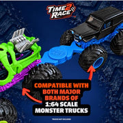 Time2Race Monster Truck Train Connectors, 6-Pack - Universal Hook-On Axle Design Compatible with Hot Wheels and Monster Jam 1:64 Scale Trucks