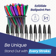 Eziglide Ballpoint Purple Pens, Medium Point Nib (1.0mm), 10-Pack | Effortless Writing & Comfortable Grip, Ball Point Pens Ideal for School, Exams, Home or Work Stationery Supplies