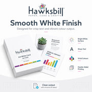 Hawksbill A4 White Card 160Gsm-50 Pack A4 White Cardstock for Printing Card | Acid-Free, Smooth, Crisp & Recyclable Card for Arts and Crafts