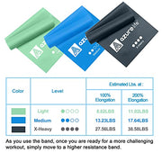A AZURELIFE Resistance Bands,Professional Long Non-Latex Elastic Stretch Bands,Exercise Bands for Physical Therapy, Yoga, Pilates, Rehab, at-Home or The Gym Workouts, Strength Training