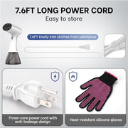 GS01 Handheld Clothes Steamer, 400ml Large Water Tank 1500W Fast Heat Up Portable Travel Wrinkle Remover (White-Grey)