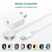 Upgraded Apple Watch Charger, Magnetic Fast Charger, USB C Charger Block Plug Adapter with 6.6FT iWatch Portable Wireless Fast Charging Cable Cord for iWatch Series Ultra/9/8/7/6/SE/SE2/5/4/3