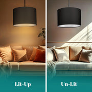 GIGGI Fabric Lamp Shades, 8" Black Light Shade, Modern Lampshades for Ceiling Lights, Table Lamps and Floor Lamps, Easy Fit Pendant Light Shades Ceiling for Living Room, Bedroom, Kitchen, Hallway