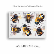 Bumblebee Vinyl Decal Stickers, Cover Marks, Bee Wall Decor, Gift Idea | Opaque Finish, No White Edges, Waterproof, Peel & Stick Nature Design, Outdoor Styling For Cars, Wheelie Bin, Dustbins & More