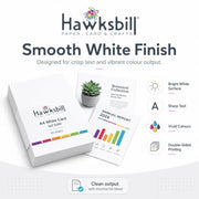 Hawksbill A4 White Card 160Gsm-50 Pack A4 White Cardstock for Printing Card | Acid-Free, Smooth, Crisp & Recyclable Card for Arts and Crafts