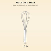 NileHome Stainless Steel Whisk Set 25.4cm Hand Blender Kitchen Whisk Balloon Whisk Kitchen Wisk Wire Whisks for Cooking, Whisking, Blending, Beating, Stirring- 1 Pack