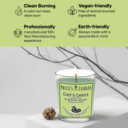 Price's Candles Chef's Jar Candle Fresh Scented Odour Reducing Candle with Basil Patchouli and Geranium Fragrance for Kitchens and Home Freshness