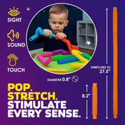 Nutty Toys Pop Tubes - Large 8-Pack Sensory Toys - Creative STEM Learning for Kids - Connect & Pop! Top ADHD Autism Fidget 2026, Best Boy & Girl Christmas Stocking Stuffers Gifts Idea