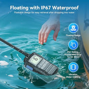Retevis RM01 3W Marine Radio VHF IP67 Floating, Portable for Kayak (1 Pack) | Duck Hunting, NOAA Weather Alert, 88 International Channel, Vibration Drainage, Dual Color Screen, Tri-Watch, 5 AAA Batteries