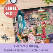 Wonder Forge The Cake Shed 1000 Piece Jigsaw Puzzle for Adults | A Charming Cake Shop Scene, Distinctive, Interlocking Pieces Offer A Sweet Visual Challenge, Ages 14+