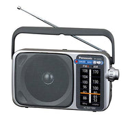 Panasonic Portable AM/FM Radio, Battery Operated Analog Radio, AC Powered, Silver (RF-2400D)