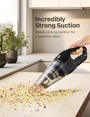 Portutif Handheld Vacuum Cleaner, 8Kpa Strong Suction Car Vacuum Cleaner | Hand Held Vacuum Cordless，Portable 30-Min Run Time，400ML Dust Cup，78Db， Lightweight for Car，Carpet Stairs，Pet Hair