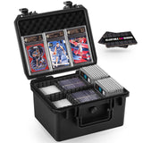 Card Cases for Sport Trading Graded Card Holder IP67 Waterproof Storage Box | Deep Hard Card Organizer for 50+ PSA Magnetic 220+ 3"x4" 35pt Rigid Card Top Loader Magic MTG TCG Zion Baseball Football Card