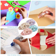 Glue Tape Roller, 4 Pack Double Sided Tape Dispenser (0.31in X 26.25ft) | Glue Tape for School Home Office Crafting, Cards, Journal and Scrapbook Accessories