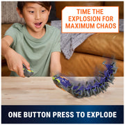 HEX BOTS Explodapede Robotic Centipede Remote Control Toy | Burst Open with a Click, Glowing LED Eyes, Autonomous or RC Movement, Easy to Use Remote, Prank Toy Gifts for Kids Ages 4+
