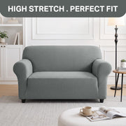 Hafaa High Stretch Sofa Cover 2 Seater Spandex Elastic Fit Loveseat Grey Sofa Slipcovers T Shape - Super Soft Non Slip Couch Covers Washable Furniture Protector for Pets/Kids/Dogs