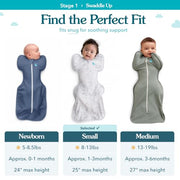Love To Dream Swaddle Up, S, 3.5–6kg, Posy Mini, 1.0 Tog | Arms Up Swaddle Helps Baby Self-Soothe and Sleep Longer, Secure Fit Helps Calm Startle Reflex, Newborn Essentials