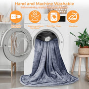 Heated Blanket Electric Throw 160x130CM, Dark Grey, Heating Blanket | 10 Levels &1-9H Timer Auto-Off, Machine Washable, Soft Flannel Sherpa Full Body Warming, Sofa Bed Office Use