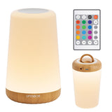 UPXNBOR Night Light, LED Touch Bedside Lamp for Bedroom, Living Room & Kids | Table Lamp with Remote Control, Dimmable Light, 13 RGB Colours and 5 Brightness Levels, Timer, Hook, USB Rechargeable,1 Pack