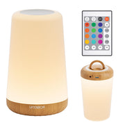 UPXNBOR Night Light, LED Touch Bedside Lamp for Bedroom, Living Room & Kids | Table Lamp with Remote Control, Dimmable Light, 13 RGB Colours and 5 Brightness Levels, Timer, Hook, USB Rechargeable,1 Pack