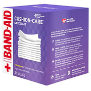 BAND-AID Brand Cushion-Care Gauze Pads, Large Size, 4 in x 4 in, 25 Count | Absorbent Dressing Pads, Non-Adhesive Comfortable Protection & Wound Care of Minor Cuts, Scrapes & Burns, For First Aid Kits