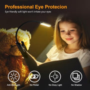 Gritin 9 LED Rechargeable Book Light for Reading in Bed-Stepless Dimming | Eye Caring 3 Color Temperatures, Long Battery Life, Flexible Lightweight Clip On Book Reading Light for Studying
