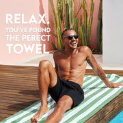 Dock & Bay Beach Towel - Quick Dry, Sand Free - Compact, Lightweight - 100% Recycled - Includes Bag - Cabana - Cayman Khaki - Extra Large (200x90cm, 78x35")