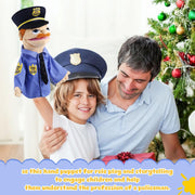 Role Play Hand Puppets Hand Plush Chef Doctor Fireman Pirate Detective Athlete Nurse Worker Hand Puppet Toys Puppets for Kids Storytelling Imaginative Pretend Play Teaching Preschool(Police)