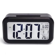 DTL Digital Alarm Clock LED Display with Temperature Big LCD Digit Display Larger LCD Backlit Display Snooze Smart Brightness Sensor for Bedroom Home Office and Travel
