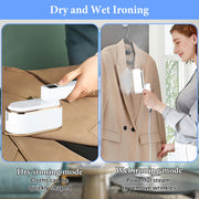 Steam Iron Travel Steamer with LCD Screen, 10S Fast Heat-up 2000W Steamer Clothing with 180° Rotatable Handle, Portable Handheld Clothes Steamer, 3 Steam Levels for Travel, Home, Office (White)