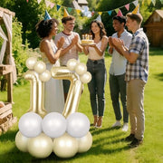 OFFCUP Gold Number 30 Balloons, 40 Inch Large Foil Number 3 & 0 Balloons | Self Inflating 30th Birthday Balloon for 30 Year Boys Girls Men Women Anniversary Birthday Party Decorations Supplies