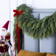 9Ft Christmas Garland,Real Touch Cedar Garland,Realistic Faux Pine Garlands | Artificial Greenery Garland for Winter Home, Mantle, Fireplace, Indoor, Outdoor Christmas Decorations (1Pcs)