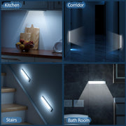 JEKEMORYE Under Cabinet Kitchen Lights Cupboard - LED Motion Sensor Light | Rechargeable Battery Operated, Indoor Magnetic Wardrobe Strip Lighting, Wireless USB, Adhesive, Stick on Counter Shelf Closet