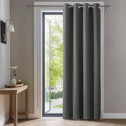 Deconovo Thermal Door Curtain Grey Blackout Curtain Bedroom 52"x84" 1 Panel | Eyelet Thermal Curtains,84 Inch Door Curtain for Living Room,Heat Blocking Grey Curtains,Energy Efficient,Room/Home Decor