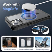 jaroco Magnetic for iPhone 14 Case Heavy Duty Protection Black | Compatible with MagSafe,Military Grade Drop Protection,Translucent Matte,Non-Slip,Shockproof 2-Layer Durable Bumper Case
