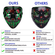 Poptrend Halloween Mask LED Light up Mask for Festival Cosplay Halloween Costume Masquerade Parties,Carnival,Gifts