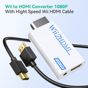 GANA Wii to HDMI Converter, 1080P Wii HDMI Adapter with 3.5mm Audio Jack | Plug and play, supports all Wii display modes, compatible with Wii/Wii U, HDTVs, monitors and projectors