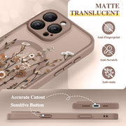 GVIEWIN for iPhone 16 Pro Case Compatible with MagSafe Screen Protector | Military Grade Protection, Full Camera Protection, Floral Translucent, Women Magnetic Phone Case, Floratopia/Brown